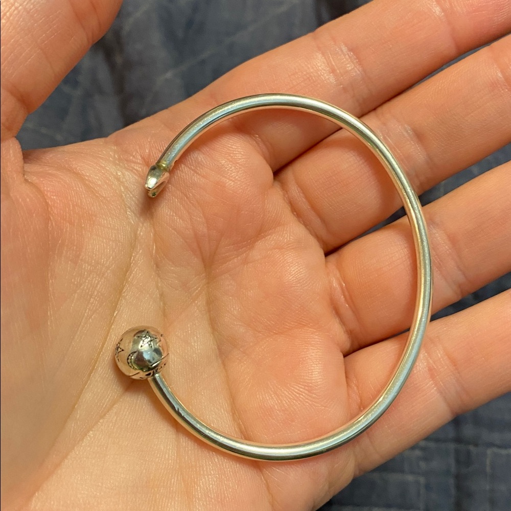 Silver Moon And Sphere Adjustable Ring - image 2